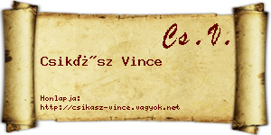 Csikász Vince névjegykártya